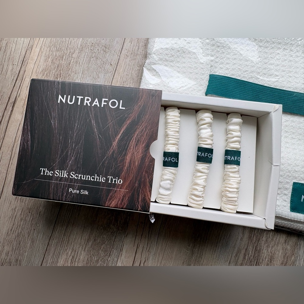Nutrafol Quick Dry Hair Towel Microfiber + Nutrafol Hair Silk Scrunchies - Picture 8 of 10